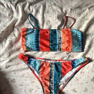 Colorful Striped Bikini Set